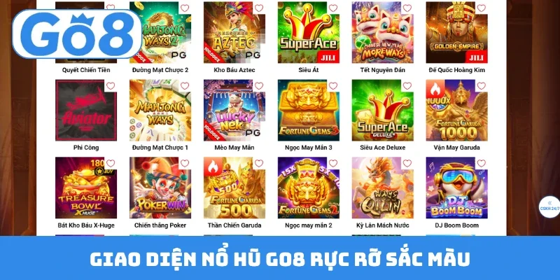 Giao diện nổ hũ GO8 rực rỡ sắc màu
