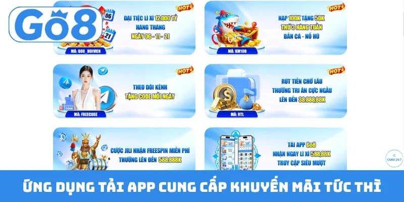 Ứng dụng tải app cung cấp khuyến mãi tức thì